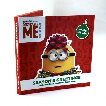 Серебряная монета 1oz Миньон Поздравляет с Рождеством и Новым Годом 2 доллара 2019 Ниуэ (цветная)