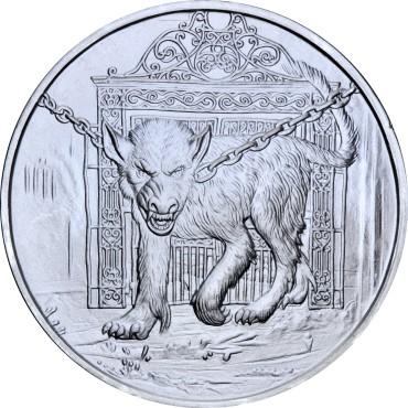 Срібний раунд 1oz Пекельний Пес - Гарм серія "Нордичні Істоти"