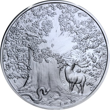 Срібний раунд 1oz Пекельний Пес - Гарм серія "Нордичні Істоти"