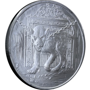Срібний раунд 1oz Пекельний Пес - Гарм серія "Нордичні Істоти"