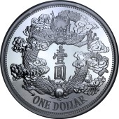 Серебряная монета 1oz Тяньцзиньский Дракон 1 доллар Китай 2018 рестрайк
