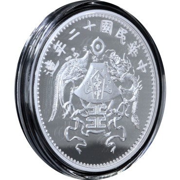 Срібна монета 1oz Дракон і Фенікс 1 долар Китай 2019 рестрайк