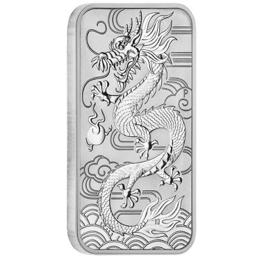 Серебряная монета 1oz Прямоугольный Дракон 1 доллар 2018 Австралия