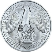 Срібна монета 2oz Сокіл Плантагенетів 5 фунтів 2019 Великобританія