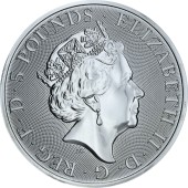 Серебряная монета 2oz Сокол Плантагенетов 5 фунтов 2019 Великобритания