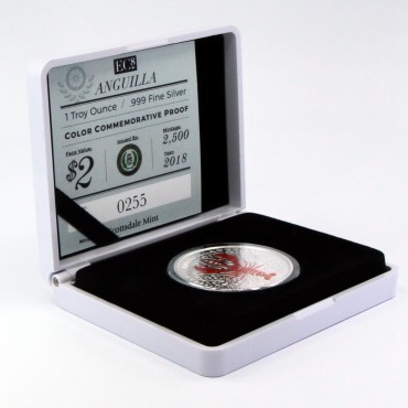 Срібна монета 1oz Ангілья 2 долара 2018 Східні Кариби