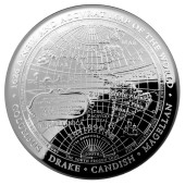 Серебряная монета 1oz 1626 Новая Карта Мира 5 долларов 2019 Австралия