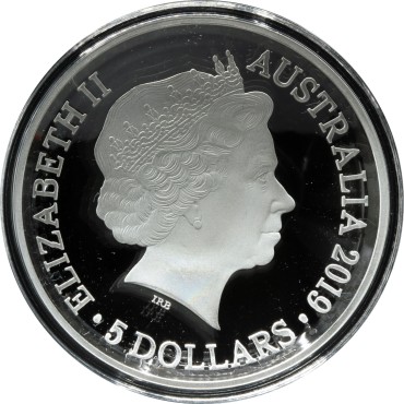 Серебряная монета 1oz 1626 Новая Карта Мира 5 долларов 2019 Австралия