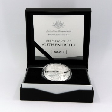 Серебряная монета 1oz 1626 Новая Карта Мира 5 долларов 2019 Австралия