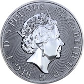 Серебряная монета 2oz Белый Лев Мортимера (серия "Звери Королевы") 5 фунтов 2020 Великобритания