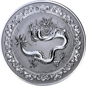 Серебряная монета 1oz Зеленый Дракон 2 доллара 2019 НИУЭ