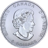 Серебряная монета 1oz Год Петуха 5 долларов 2017 Канада