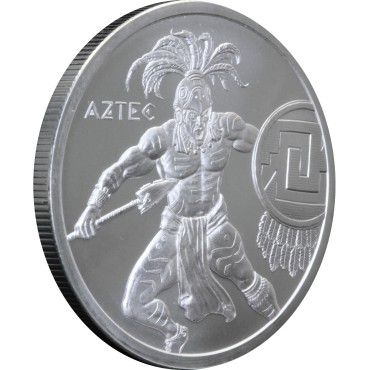 Серебряный раунд 1oz Ацтек серия "Воины Мира" США