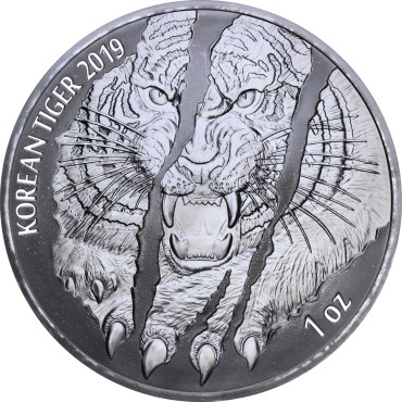 Срібний раунд 1oz Тигр 2019 Корея