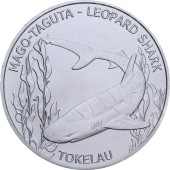 Срібна монета 1oz Леопардова Акула 5 доларів 2018 Токелау