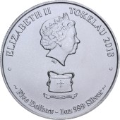 Срібна монета 1oz Африканський Леопард 5 седі 2019 Гана