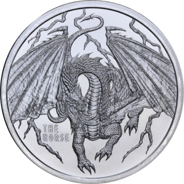 Срібний раунд 1oz Скандинавський Дракон (4/6) США
