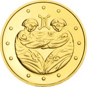 Золотая монета 1/25oz Близнецы 2 гривны 2006 Украина
