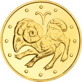 Золота монета 1/25oz Овен 2 гривні 2006 Україна