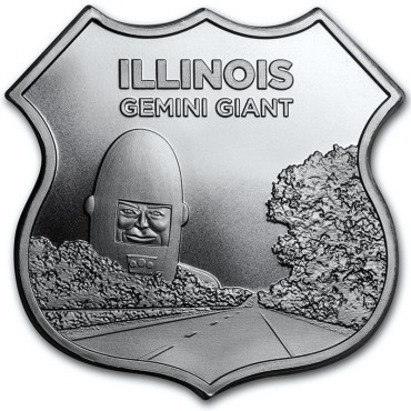 Серебряный раунд 1oz Иллиноис серия "Роут 66" США