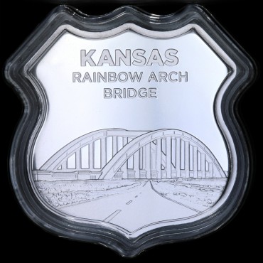 Срібний раунд 1oz Канзас серія "Роут 66" США