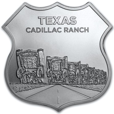 Срібний раунд 1oz Техас серія "Роут 66" США
