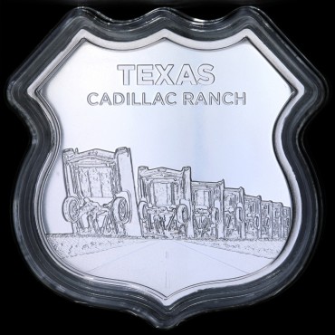 Срібний раунд 1oz Техас серія "Роут 66" США