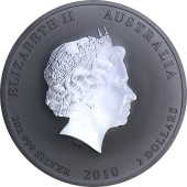 Срібна монета 2oz Рік Тигра 2 долара 2010 Австралія