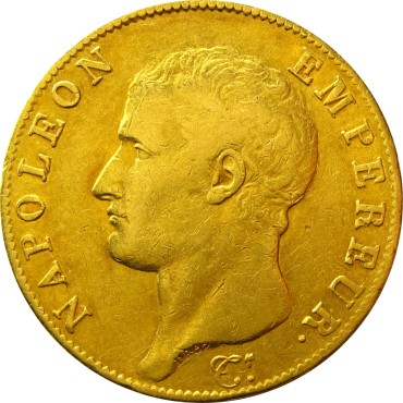 Золотая монета 40 франков Наполеона Бонапарта AN13 1804-1805 Франция
