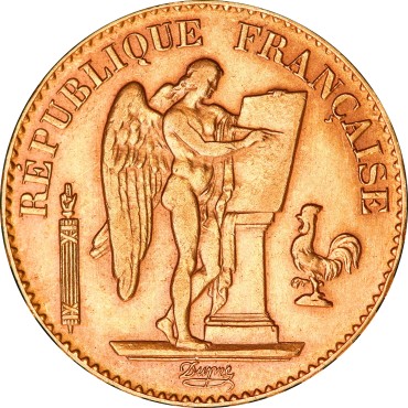 Золотая монета 20 франков 1897 Франция