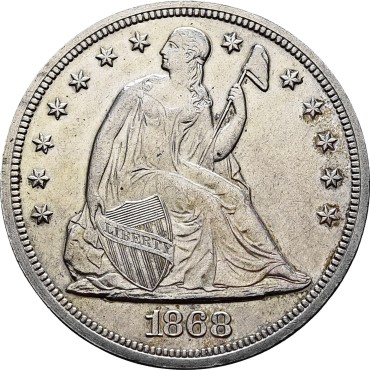 Срібна монета 1 долар 1868 США