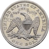 Серебряная монета 1 доллар 1868 США