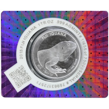 Серебряная монета 1oz Игуана 1 доллар 2015 Фиджи