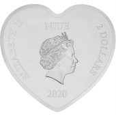 Срібна монета 1oz Поцілунок Справжнього Кохання Дісней 2 долара 2020 Ніуе (кольорова)