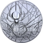Серебряная монета 1oz Красноспинный паук 1 доллар 2020 Австралия