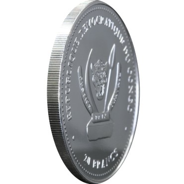 Срібна монета 1oz Вовк (Canis Lupus) 20 франків Конго 2019