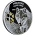 Серебряная монета 1oz Волк (Canis Lupus) 20 франков Конго 2019 (позолота