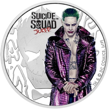 Срібна монета 1oz Джокер 1 долар 2019 Тувалу (кольорова)