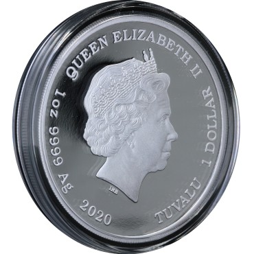 Срібна монета 1oz Джон Уейн 1 долар 2020 Тувалу (кольорова)