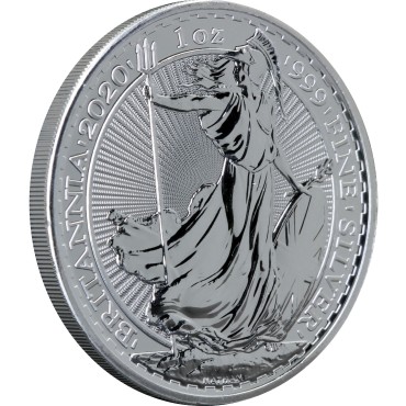 Серебряная монета 1oz Британия 2 английских фунта 2020 Великобритания