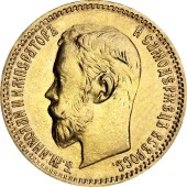 Золотая монета 5 рублей 1902 Николай 2 Россия