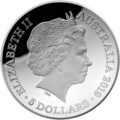 Серебряная монета 1oz 1812 Новая Карта Мира 5 долларов 2019 Австралия