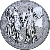 Срібна монета 1oz Алегорії Колумбії та Німеччини 5 Марок 2019 Німеччина "Limited Edition for WORLD MONEY FAIR'20"