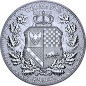 Серебряная монета 1oz Аллегории Колумбии и Германии 5 Марок 2019 Германия "Limited Edition for WORLD MONEY FAIR'20"