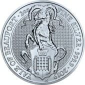 Серебряная монета 2oz Йельский Бофорт (серия "Звери Королевы") 5 фунтов 2019 Великобритания
