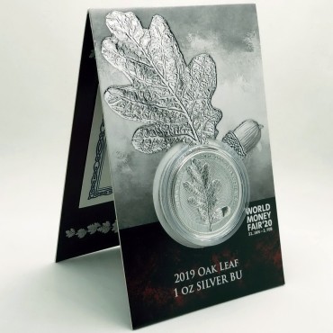 Срібна монета 1oz Дубовий Лист Німеччина 2019 Limited Edition for WORLD MONEY FAIR'20