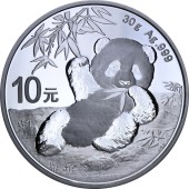 Серебряная монета 30g Китайская Панда 10 юань 2020 Китай