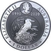 Срібна монета 1oz Кукабарра Монеті 30 років 1 долар 2020 Австралія