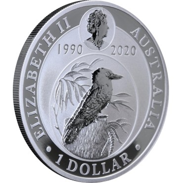 Серебряная монета 1oz Кукабарра Монете 30 лет 1 доллар 2020 Австралия