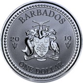 Срібна монета 1oz Летюча Риба 1 долар 2019 Барбадос